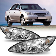 Headlights Assembly For 2005-2006 Toyota Camry Chrome Clear Corner Headlamps Lr