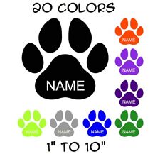 Custom Name Paw Sticker Vinyl Decal - Dog Cat Pet Puppy Love Wall Decor Car