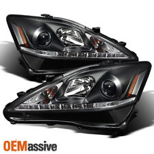 Fits 2006-2013 Lexus Is250 Is350 Black Led Drl Projector Headlights Leftright