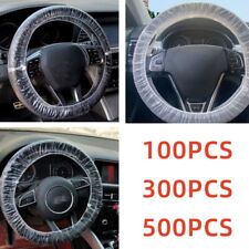 Universal Disposable Plastic Car Steering Wheel Cover Elastic Protective Covers