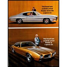 1970 Pontiac Tempest Coupe And Firebird Sports Car Vintage Print Ad Wall Art