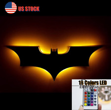 Usthe Batman Logo Led Night Light Wireless Remote Control Lamp Bedroom 16colors