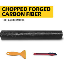 30cm Chopped Forged Carbon Fiber Gloss Black Car Vinyl Wrap Sticker Decal Sheet