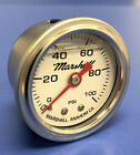 Marshall Gauge 0-100 Psi Fuel Pressure Oil Pressure White 1.5 Diameter Liquid