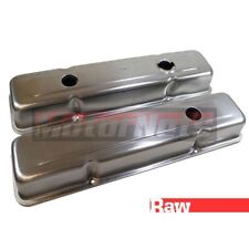 Raw Unplated Steel Oem Valve Covers Small Block Chevy Short Stock Sbc 305-350