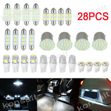 28pcs Led White Car Light Bulb Interior Map Dome Trunk License Plate Lamps Kit