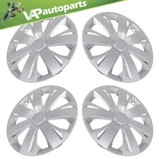 Set Of 4 15 Wheel Covers 15 Inch Full Hub Caps For R15 Tires Rim Snap On Silver
