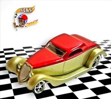 Jada Toys 1934 Ford Coupe Candy Red Metalic Gold D Rods Car 34 Street Rod
