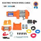 12v 3500lbs Electric Winch Towing Trailer Steel Cable Off Road Wwireless Remote