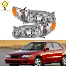 Leftright Side Headlamp For Toyota Corolla 2001-2002 Wcorner Signal Headlights