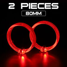 2x Red Led Light Guide Angel Eyes Halo Rings Drl For Car Headlight Retrofit New