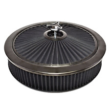 High Flow Replacement Air Cleaner Assembly W Flow-thru Lid Air Filter Black