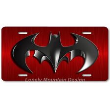 Cool Batman Inspired Art On Red Flat Aluminum Novelty Auto License Tag Plate