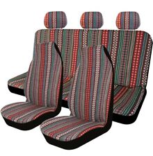 Baja Car Seat Covers 10pc Set Floral Striped Seat Protector With Headrest Covers