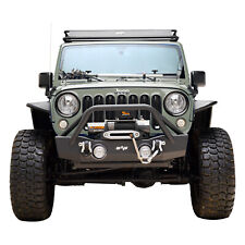 Off Road Stubby Front Bumper With Winch Plate Fit For 07-18 Jeep Jk Wrangler