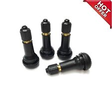 Tr413 Snap-in Tire Valve Stems With Caps Black Rubber 4 Pcs Rubber Type