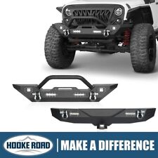 Hooke Road Steel Front Rear Bumper Wled Lights Fit Jeep Wrangler Jk 2007-2018