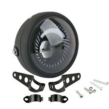 Motorcycle Cafe 6.5 Inch Led Headlight Spiral White Side Mount Brac