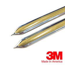 Vintage Style 58 Gold Chrome Side Body Trim Molding - Formed Pointed Ends