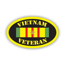 Vietnam Veteran Oval Sticker Decal - Weatherproof - Viet Vet Veterans Retired