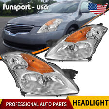 Chrome Halogen Headlights For 2007-2009 Nissan Altima 4-door Amber Headlamps