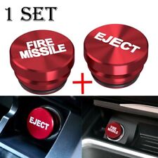 2pcs Car Fire Missile Eject Button Cigarette Lighter Plug Cover Accessories 12v