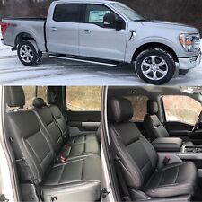2022 Ford F-150 Xlt Super Crew Factory Style Black Leather Seat Covers Upgrade