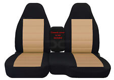 Designcovers Fits 2004-2012 Ford Ranger 6040 High Back Car Seat Covers Blk-tan