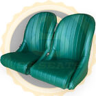 Pair Bb Vintage Green Classic Bucket Seats Low Back Ideal Hot Rod Kit Car