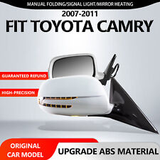 For 2007-2011 Toyota Camry Side Mirrors Folding Pair White Led Side Mirror 5 Pin