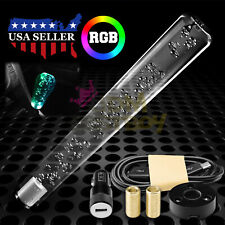 Led Light Rgb Shift Knob Stick Crystal Transparent Bubble Gear Shifter 30cm