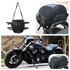 Motorcycle Rear Tail Seat Back Saddle Helmet Shoulder Carry Bag Black 1pc