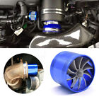 Blue Car Air Intake Turbonator Single Fan Turbine Gas Fuel Saver Turbo Universal