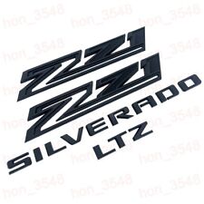 4pc Matte Black 2019-2024 Chevrolet Silverado Ltz Z71 Emblem Nameplate Badge Kit