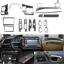 21pcs For Honda Civic 8th Gen 2006-11 Carbon Fiber Full Set Interior Decor Cover