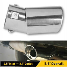 2.5 Auto Car Chrome Muffler Rear Tip Exhaust Pipe Stainless Steel Tail Throat