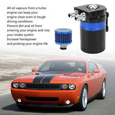 Blue Car Oil Catch Can Internal Baffle Dual Chamber Filter Aluminium Alloy Eng