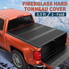 5.5ft 3-fold Frp Hard Truck Bed Tonneau Cover For 2015-2024 Ford F-150 F150