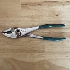 S-k Sk 8 Inch Slip Joint Pliers Green Grips Made In Vintage 7208 Usa