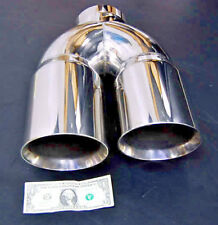 4 Dual 6 Diesel Exhaust Tip 4.00 Stainless Steel Polished Chrome Miter Stack