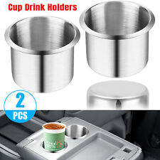 2x Stainless Steel Cup Drink Holders For Marine Boat Yacht Car Truck Camper Rv