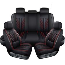 For Honda Quilted Leather Car Seat Covers 5-seats Front Rear Full Set Protectors