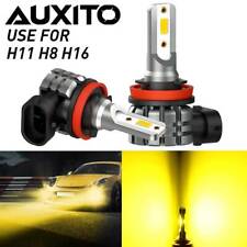 Auxito 2x Yellow Led Bulb Kit H11 H8 H9 3000k Fog Light Bulbs Noiseless Fanless