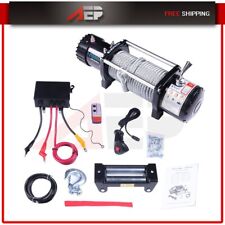 12000lb 12v Electric Recovery Winch Wireless Remote For Trailer Truck Suv
