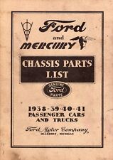 1941 Ford And Mercury Chassis Parts List 1938 - 1941 Cars And Trucks Mn831