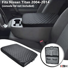 Middle Console Lid Armrest Cover Pad Black For 2004-2024 Nissan Titan Bench Seat