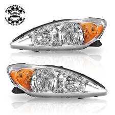 Front Headlights For 2002 2003 2004 Toyota Camry Chrome Housing Headlamps Pair