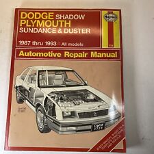 Haynes Repair Manual 1987 - 1993 Dodge Shadow Plymouth Sundance Duster 1726