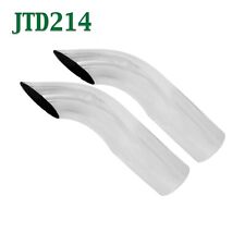 Jtd214 Pair 2 14 2.25 Chrome Turn Down Exhaust Tips 2 12 Outlet 11 Long