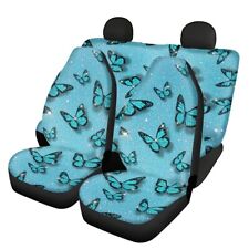 Butterfly Design Set Of 4 Pcs Front Car Seat Covers Back Seat Cover Fit Most Car